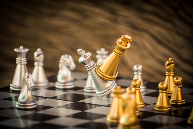 Vue rapprochée des pièces d'échecs