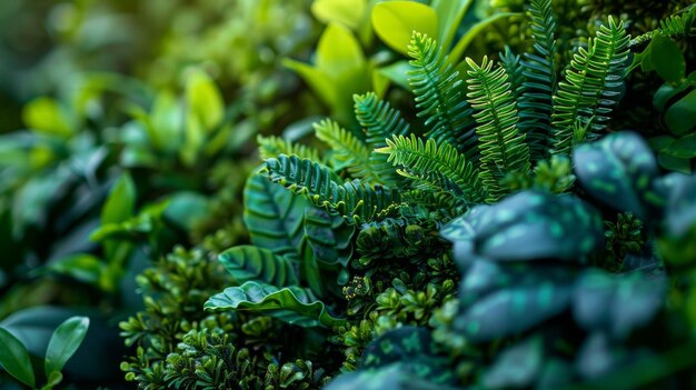 Vue rapprochée d'une plante verte dans le jardin Arrière-plan et papier peint de la nature