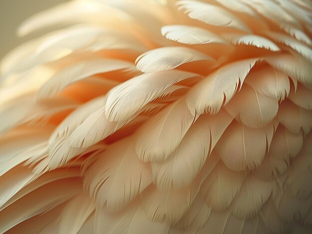 Photo vue rapprochée des plumes à la lumière douce