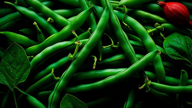 Vue rapprochée des pois verts