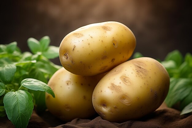 Une vue rapprochée des pommes de terre fraîches