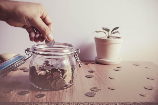 Photo vue rapprochée d'un pot en verre