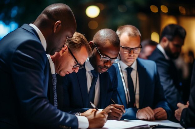 Photo vue rapprochée des professionnels des affaires africains.