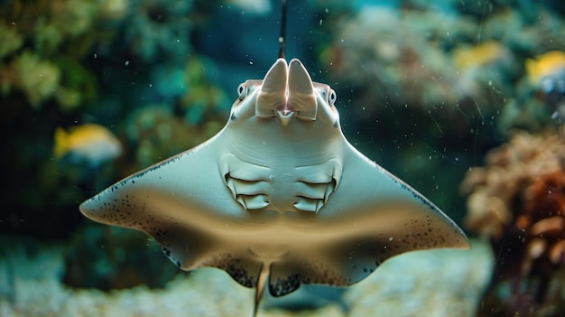 Photo vue rapprochée d'une raies dans un aquarium