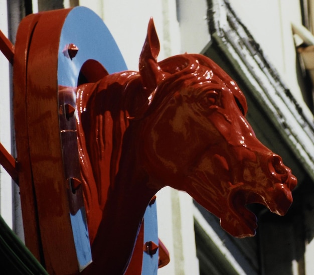 Photo vue rapprochée d'une sculpture de cheval