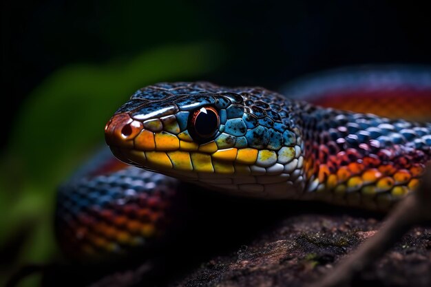 Vue rapprochée d'un serpent IA générative