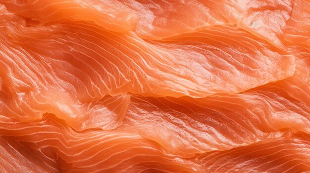 Vue rapprochée de la structure du sashimi de saumon frais cru Arrière-plan du poisson alimentaire IA générative