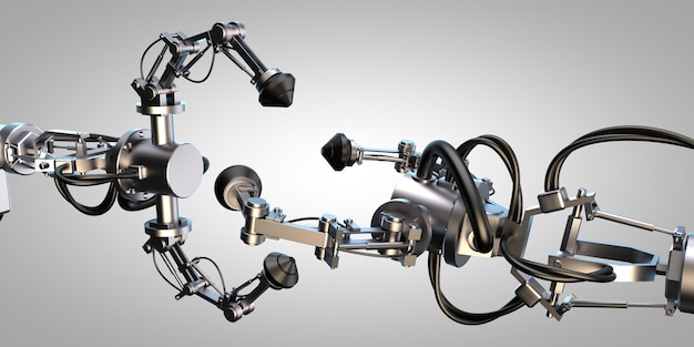 Vue rapprochée de la structure robotique