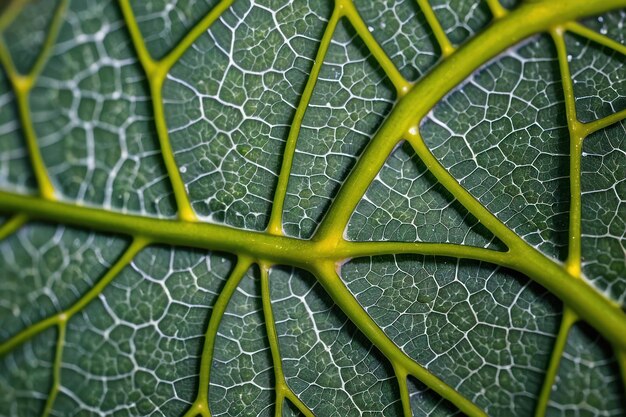 Photo vue rapprochée de la structure des veines des feuilles vertes