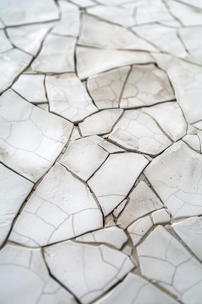 Vue rapprochée d'une surface blanche fissurée appropriée pour les textures et les arrière-plans