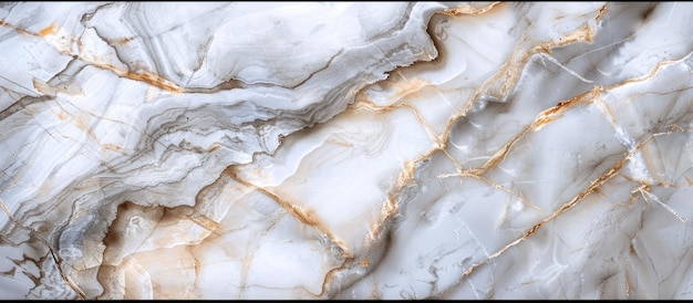 Photo vue rapprochée d'une surface en marbre blanc avec des veines brunes