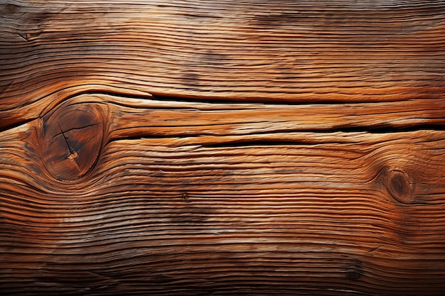 Vue rapprochée de la surface d'une planche de bois avec un nœud