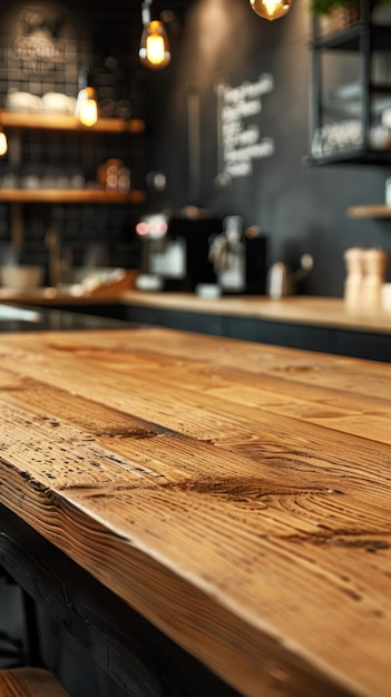 Vue rapprochée d'une table en bois dans un restaurant