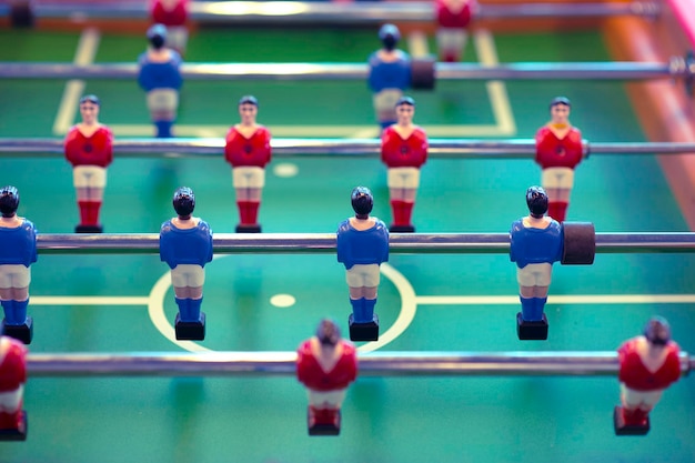 Photo vue rapprochée d'une table de foosball