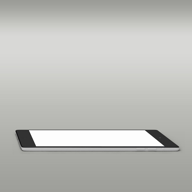 Vue rapprochée tablette à stylo moderne isolée sur fond gris adaptée à la conception de votre appareil