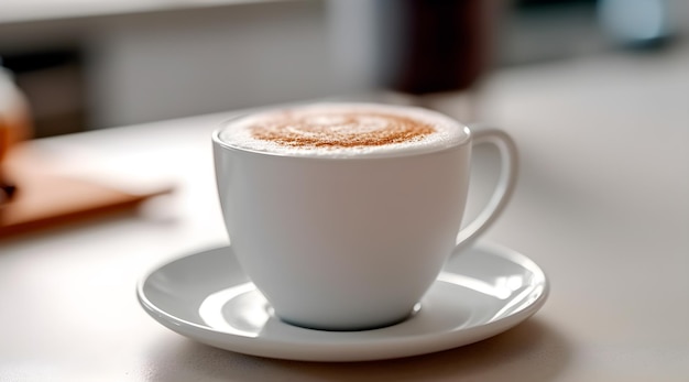 Vue rapprochée d'une tasse de café Arrière-plan propre