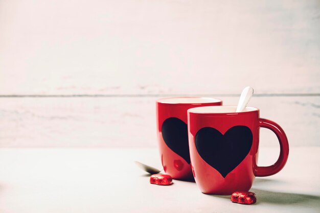 Photo vue rapprochée d'une tasse de café sur la table