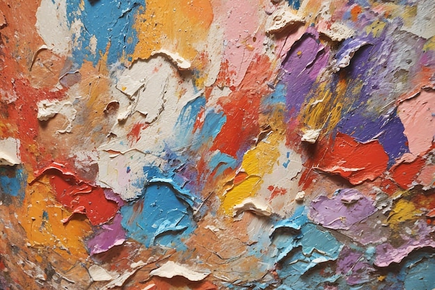 Vue rapprochée de la texture abstraite de peinture d'art coloré