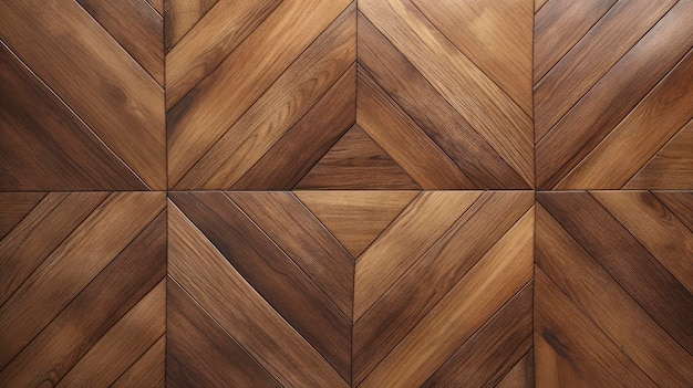 Vue rapprochée de la texture du parquet en os de poisson avec des tons et des motifs de bois naturels