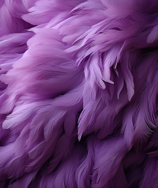 Vue rapprochée de la texture des plumes violettes