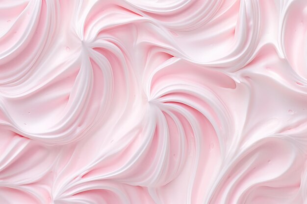 Vue rapprochée de la texture de tourbillon de crème fouettée rose pour l'arrière-plan et le design