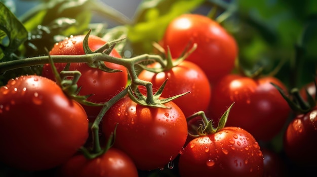 Vue rapprochée des tomates rouges dans l'eau douce