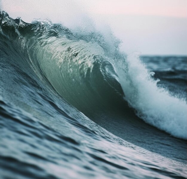 Vue rapprochée des vagues de marée IA générative