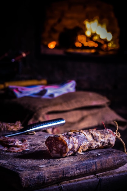 Photo vue rapprochée de la viande sur le barbecue