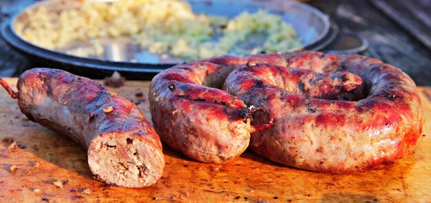 Photo vue rapprochée de la viande sur la table