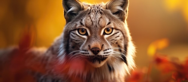 vue rapprochée des yeux et du visage du lynx