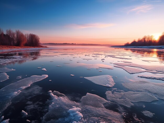 Une vue de réflexion sur le lac d'été