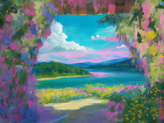 Vue de rêve pastel