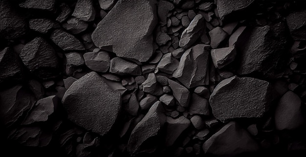 Vue de rochers noirs sur une plage en Islande Image générée par l'IA