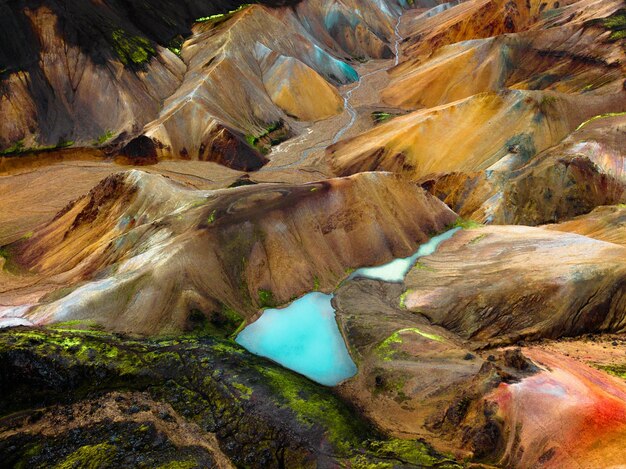 Photo vue des roches dans l'eau