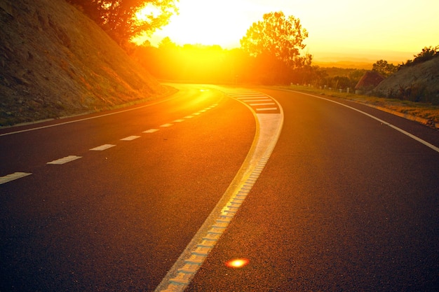 Vue de la route de la photographie Premium