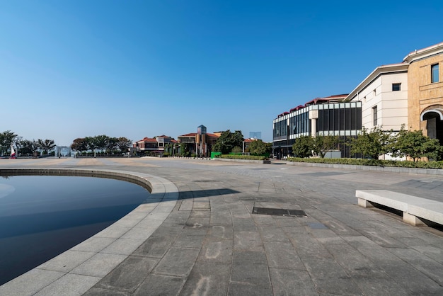 Vue sur la rue du quartier financier de Suzhou