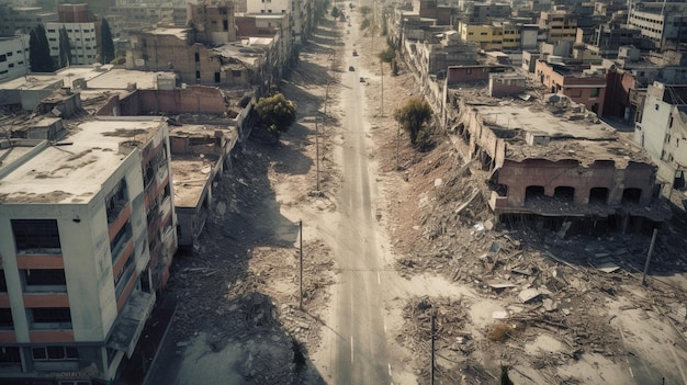 Vue d'une rue de la ville de bagdad.