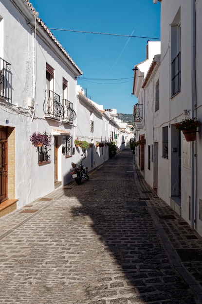 Photo vue des rues du village de mijas, espagne