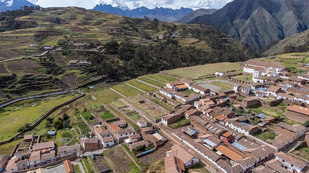 Vue des ruines du temple inca de Chinchero à Cusco