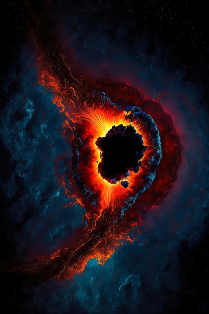 Vue satellite abstraite dans l'abîme quasar concept d'obscurité profonde de la folie atmosphère dangereuse AIgenerated