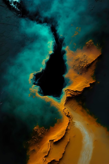 Photo vue satellite abstraite dans l'abîme quasar concept d'obscurité profonde de la folie atmosphère dangereuse aigenerated