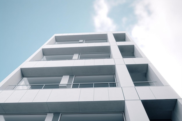 Vue sur le sol du bâtiment minimaliste moderne