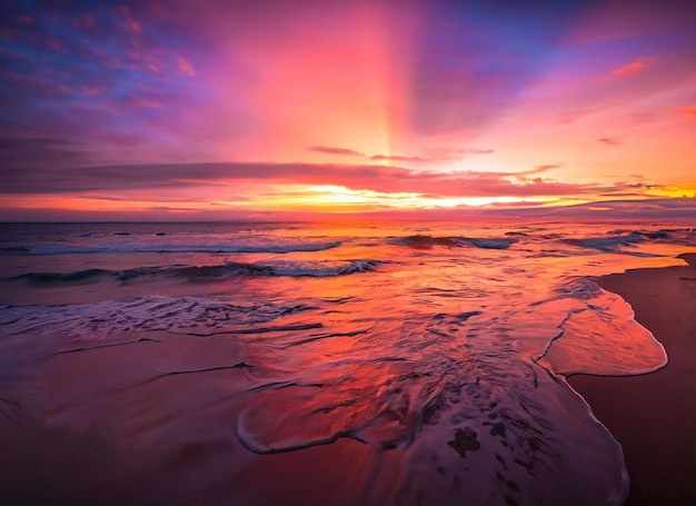 Vue spectaculaire du coucher du soleil le soir