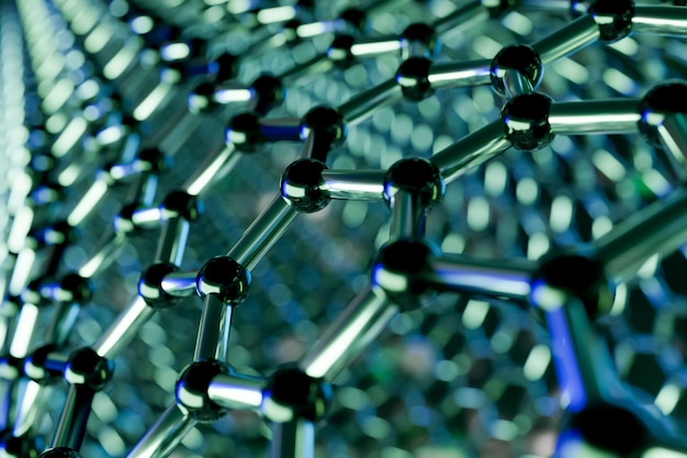 Vue d&#39;une structure de nanotechnologie moléculaire de graphène