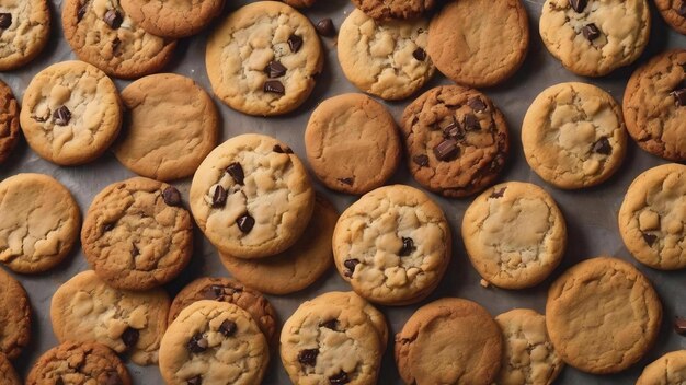 Vue supérieure des biscuits faits maison avec espace de copie