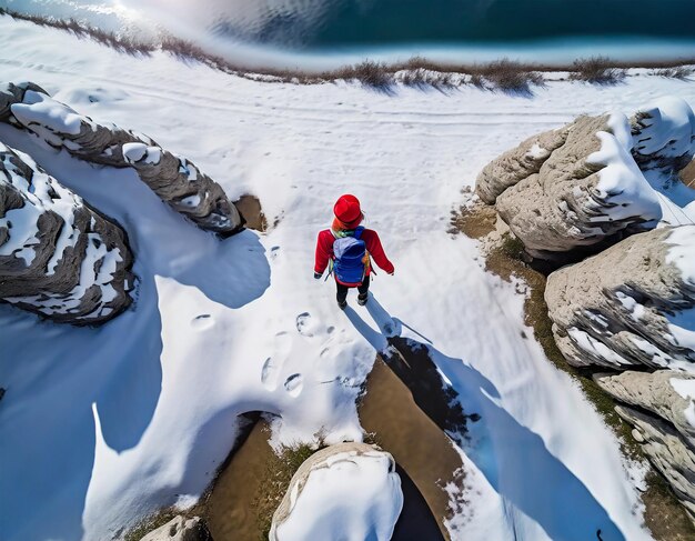 vue supérieure Concept de liberté aventure et voyage photographie aérienne