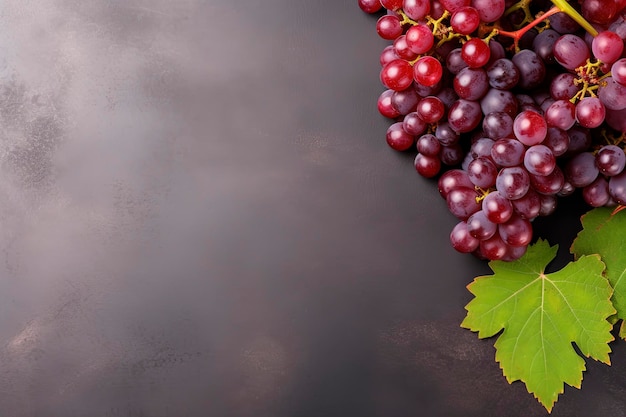vue supérieure du fruit du vin un arrière-plan de couleur et l'espace de copie