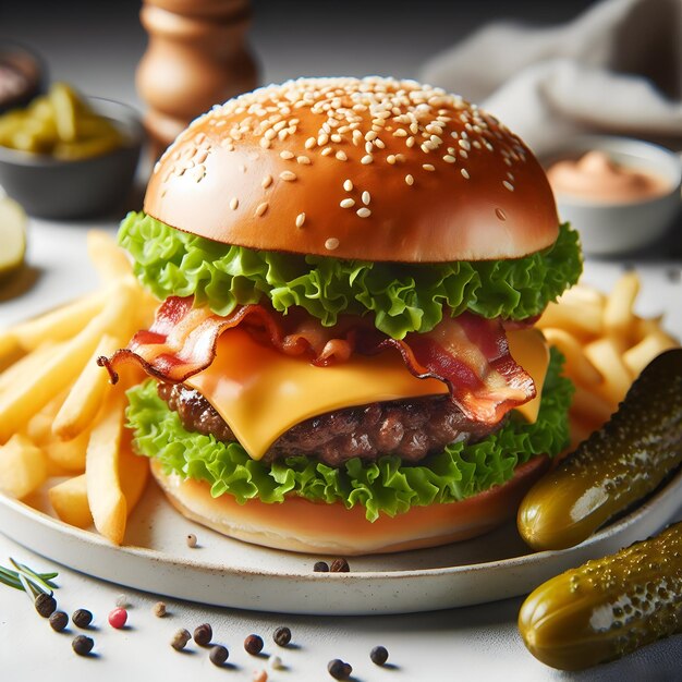 Vue supérieure d'un pain de hamburger isolé sur un fond blanc