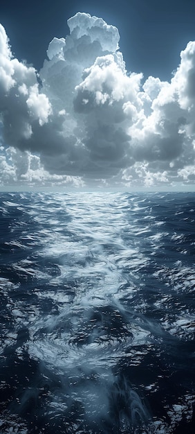 Photo vue de la surface de l'océan avec les vagues de mer s'écrasant