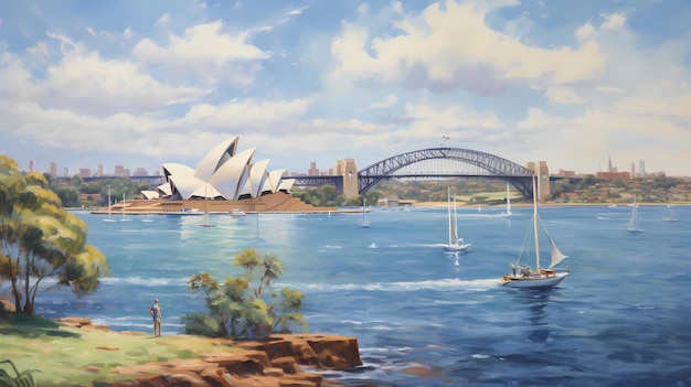 Une vue de Sydney avec l'opéra unique